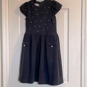 Girls, designer, dress, navy blue with sparkles 🥰